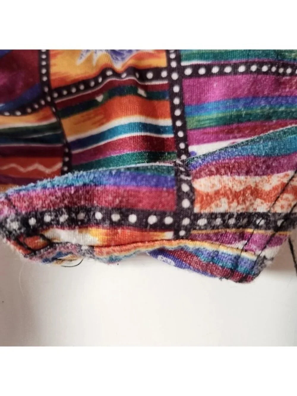 90s Girls Southwestern‎ Print Ruffle One Piece Swimsuit Multicolor Sun Geometric